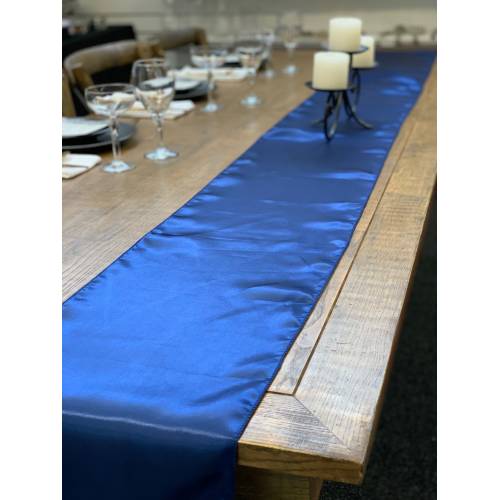 Table Runner, Satin 2.6m, Navy Blue
